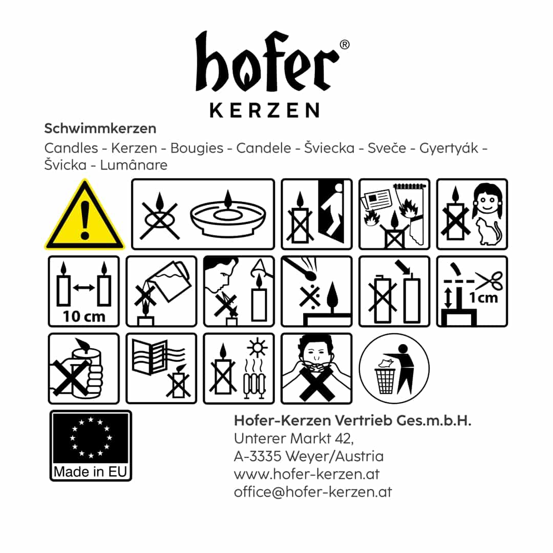 Sicherheitshinweise Schwimmkerzen